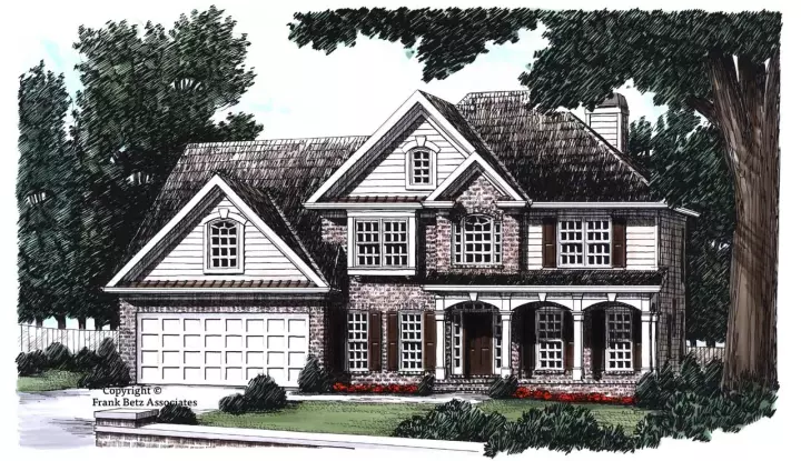 Traditional house plans 85-321 - front exterior, 2,379 sq ft, 4 bed, 2 bath house plans | Monster House Plans