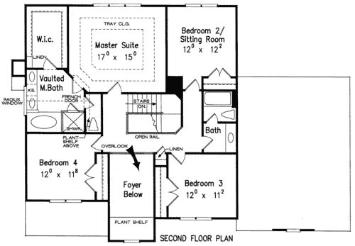 Upper/Second Floor Plan:85-325