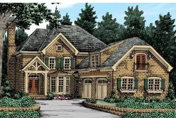English Country house plans 85-326 - front exterior, 3,295 sq ft, 4 bed, 3 bath house plans | Monster House Plans