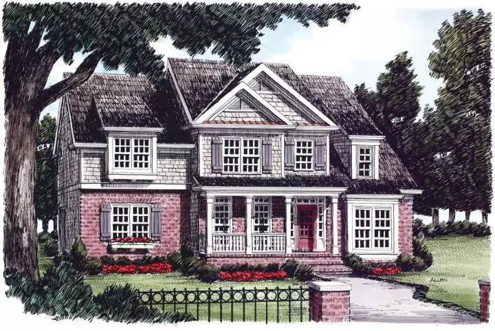 Traditional house plans 85-329 - front exterior, 2,580 sq ft, 5 bed, 3 bath house plans | Monster House Plans