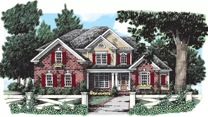 Country house plans 85-334 - front exterior, 3,024 sq ft, 4 bed, 3 bath house plans | Monster House Plans
