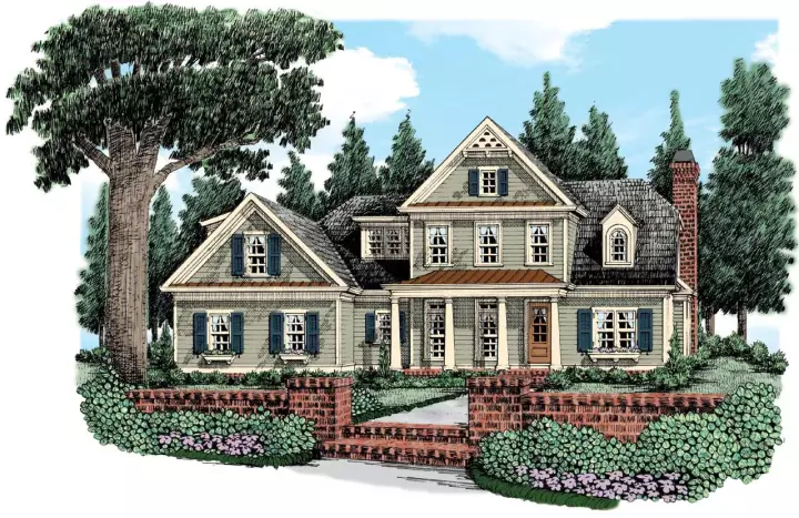 Country house plans 85-340 - front exterior, 3,644 sq ft, 4 bed, 4 bath house plans | Monster House Plans