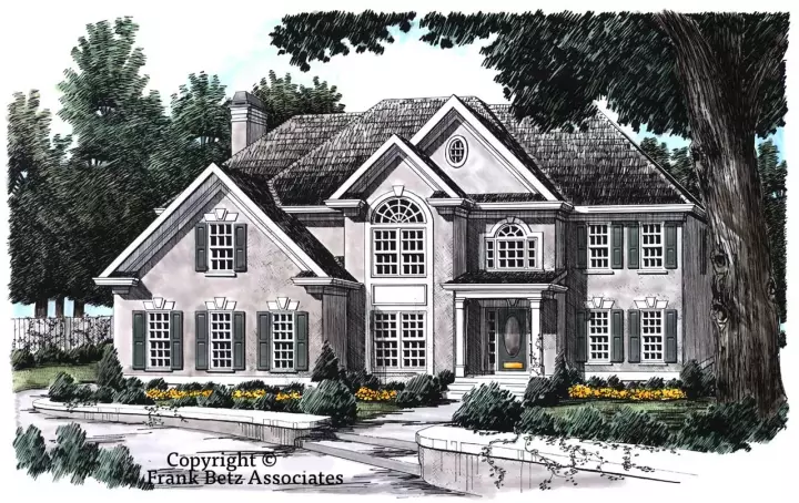 European house plans 85-342 - front exterior, 2,772 sq ft, 5 bed, 4 bath house plans | Monster House Plans