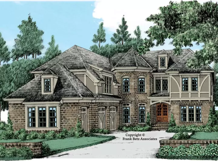 Tudor house plans 85-345 - front exterior, 4,154 sq ft, 5 bed, 4 bath house plans | Monster House Plans