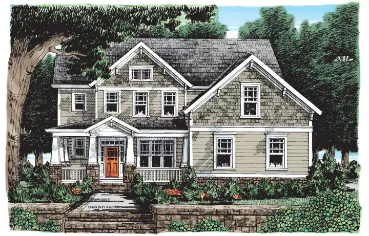 Craftsman house plans 85-347 - front exterior, 2,584 sq ft, 4 bed, 3 bath house plans | Monster House Plans