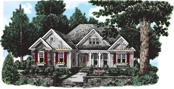 Country house plans 85-356 - front exterior, 2,034 sq ft, 3 bed, 2 bath house plans | Monster House Plans