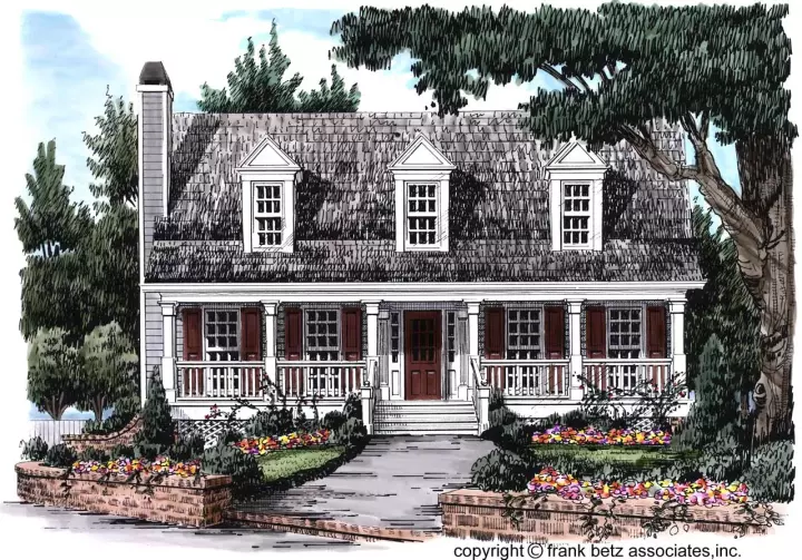 Country house plans 85-361 - front exterior, 1,491 sq ft, 3 bed, 2 bath house plans | Monster House Plans
