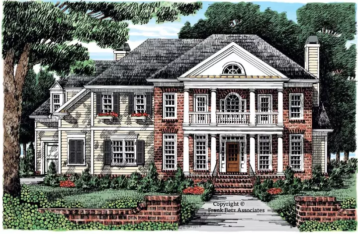 Southern house plans 85-371 - front exterior, 3,449 sq ft, 5 bed, 4 bath house plans | Monster House Plans