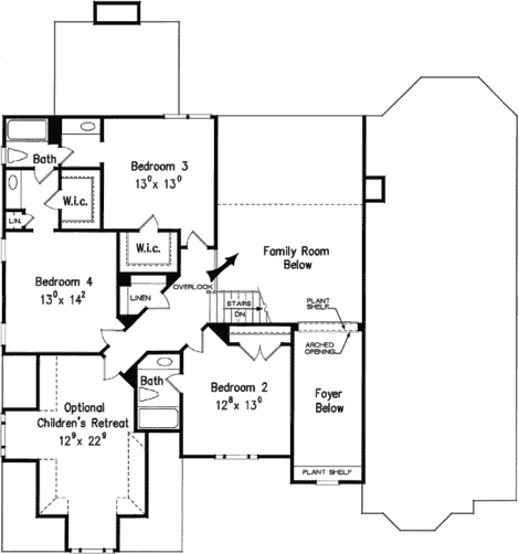 Upper/Second Floor Plan:85-372