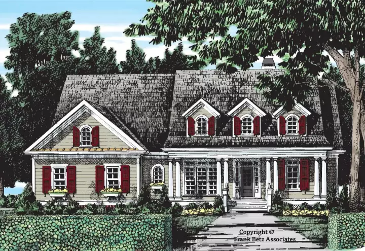 Cottage house plans 85-376 - front exterior, 3,337 sq ft, 4 bed, 3 bath house plans | Monster House Plans