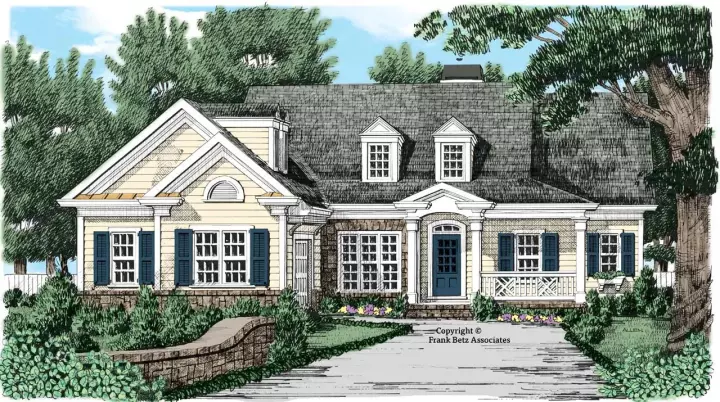 Country house plans 85-379 - front exterior, 1,727 sq ft, 3 bed, 2 bath house plans | Monster House Plans
