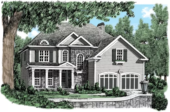 Traditional house plans 85-382 - front exterior, 2,222 sq ft, 4 bed, 2 bath house plans | Monster House Plans