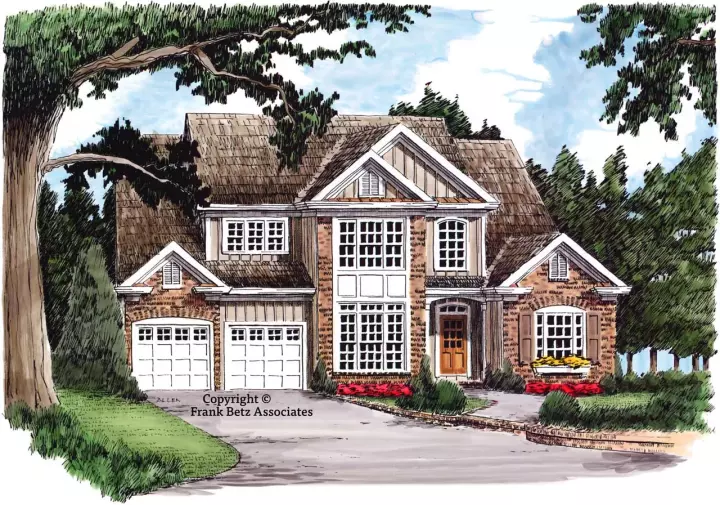 Traditional house plans 85-384 - front exterior, 2,179 sq ft, 4 bed, 3 bath house plans | Monster House Plans