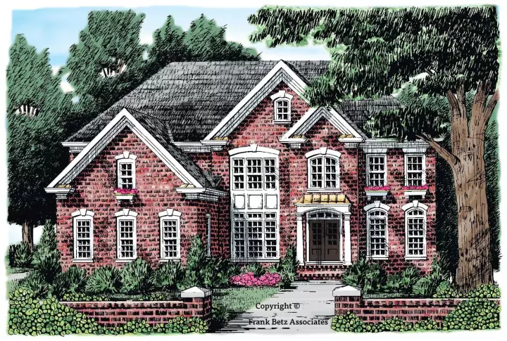 Traditional house plans 85-385 - front exterior, 3,342 sq ft, 4 bed, 4 bath house plans | Monster House Plans