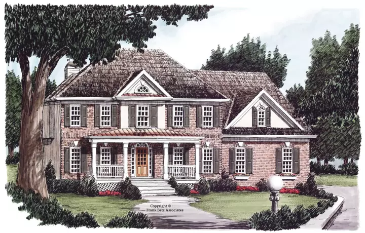 Southern Colonial house plans 85-388 - front exterior, 2,892 sq ft, 4 bed, 3 bath house plans | Monster House Plans
