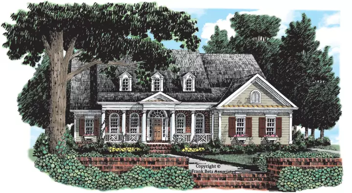 Country house plans 85-393 - front exterior, 2,296 sq ft, 3 bed, 2 bath house plans | Monster House Plans