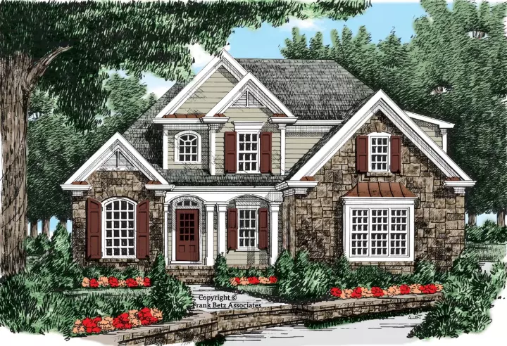 Cottage house plans 85-394 - front exterior, 1,879 sq ft, 3 bed, 2 bath house plans | Monster House Plans