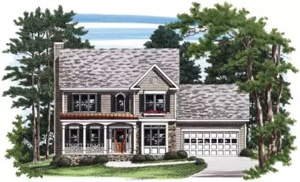 Traditional house plans 85-398 - front exterior, 1,954 sq ft, 4 bed, 2 bath house plans | Monster House Plans