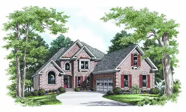 European house plans 85-403 - front exterior, 2,489 sq ft, 3 bed, 2 bath house plans | Monster House Plans