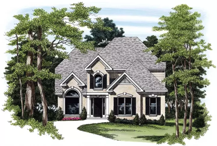 European house plans 85-404 - front exterior, 1,541 sq ft, 3 bed, 2 bath house plans | Monster House Plans