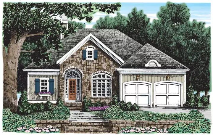 European house plans 85-407 - front exterior, 3,649 sq ft, 4 bed, 4 bath house plans | Monster House Plans