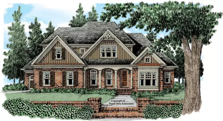 Cottage house plans 85-408 - front exterior, 3,717 sq ft, 4 bed, 4 bath house plans | Monster House Plans