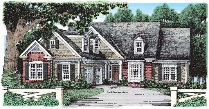 Country house plans 85-409 - front exterior, 1,675 sq ft, 3 bed, 2 bath house plans | Monster House Plans