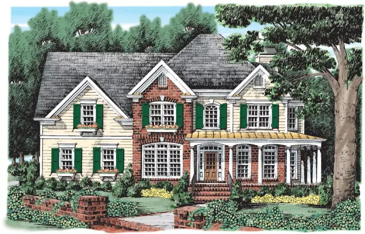 Southern house plans 85-413 - front exterior, 2,766 sq ft, 4 bed, 2 bath house plans | Monster House Plans