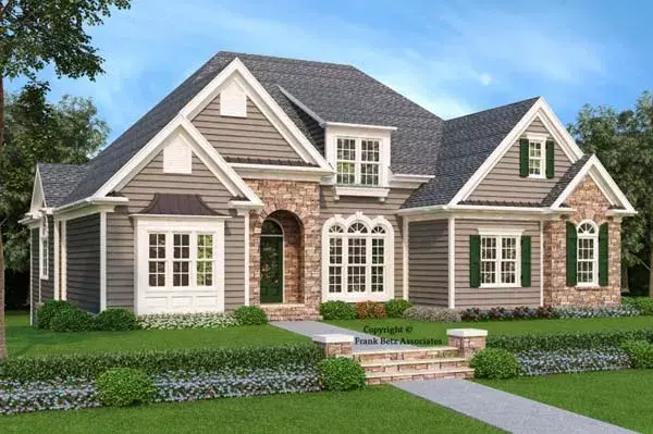 Bungalow house plans 85-424 - front exterior, 2,616 sq ft, 4 bed, 3 bath house plans | Monster House Plans