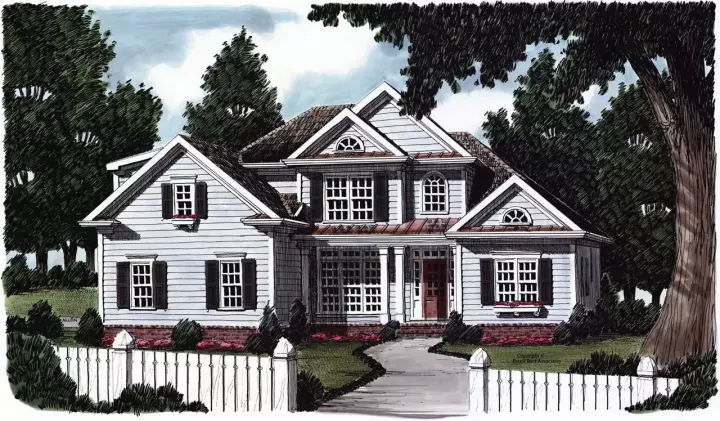 Southern house plans 85-427 - front exterior, 1,963 sq ft, 3 bed, 2 bath house plans | Monster House Plans