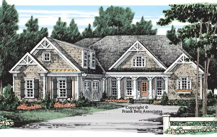 Cottage house plans 85-434 - front exterior, 2,395 sq ft, 3 bed, 2 bath house plans | Monster House Plans