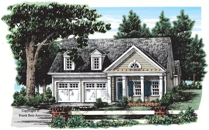 Southern house plans 85-449 - front exterior, 1,437 sq ft, 2 bed, 1 bath house plans | Monster House Plans