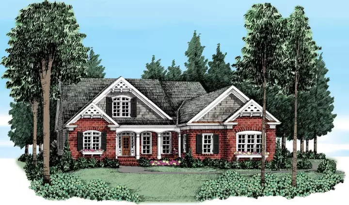 Cottage house plans 85-454 - front exterior, 3,092 sq ft, 4 bed, 4 bath house plans | Monster House Plans