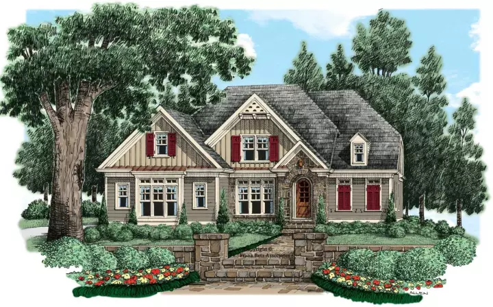 Cottage house plans 85-455 - front exterior, 2,246 sq ft, 3 bed, 2 bath house plans | Monster House Plans