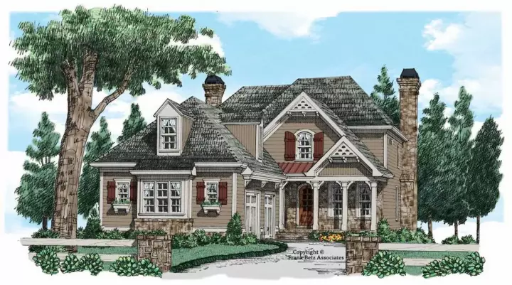 Cottage house plans 85-461 - front exterior, 2,527 sq ft, 4 bed, 3 bath house plans | Monster House Plans