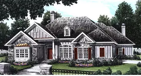 Ranch house plans 85-484 - front exterior, 2,723 sq ft, 3 bed, 2 bath house plans | Monster House Plans