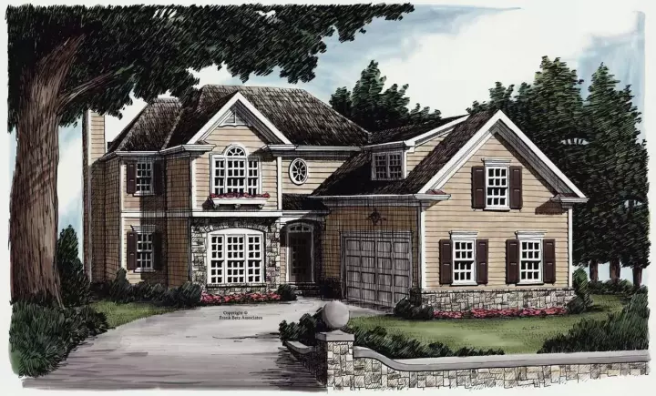 Traditional house plans 85-485 - front exterior, 1,806 sq ft, 3 bed, 2 bath house plans | Monster House Plans