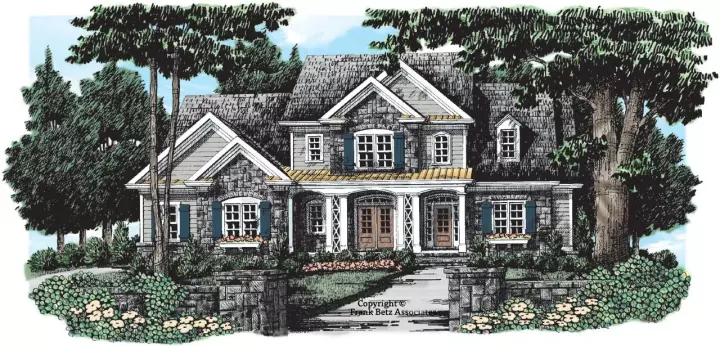 Cottage house plans 85-488 - front exterior, 2,939 sq ft, 4 bed, 3 bath house plans | Monster House Plans