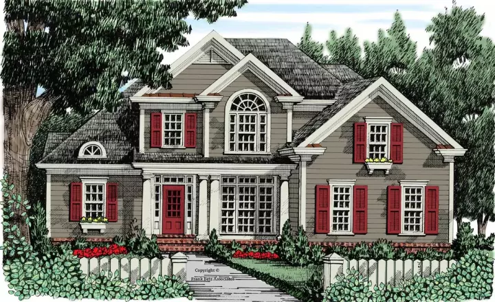 Traditional house plans 85-490 - front exterior, 2,138 sq ft, 4 bed, 3 bath house plans | Monster House Plans
