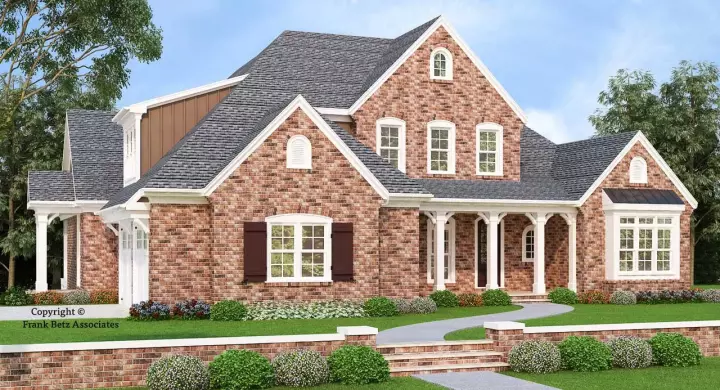Southern house plans 85-491 - front exterior, 3,411 sq ft, 4 bed, 4 bath house plans | Monster House Plans