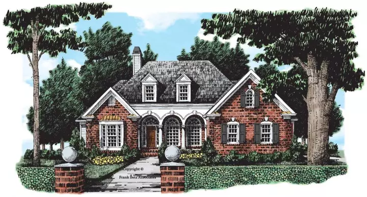 European house plans 85-495 - front exterior, 2,388 sq ft, 3 bed, 2 bath house plans | Monster House Plans