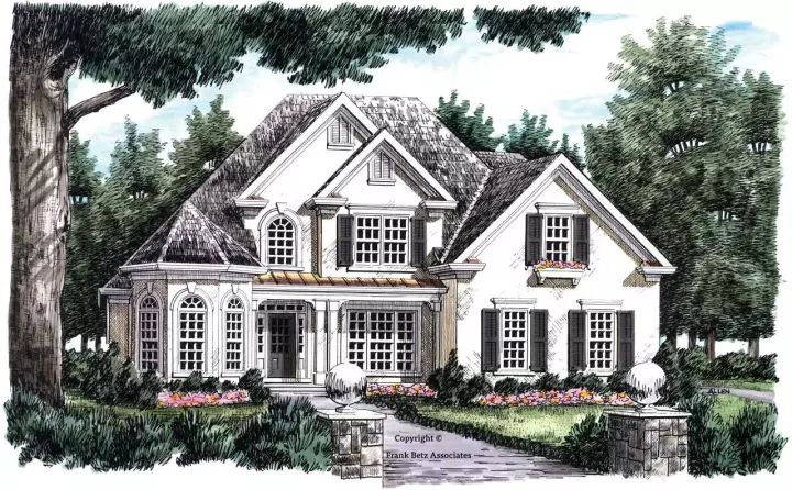 European house plans 85-500 - front exterior, 2,551 sq ft, 3 bed, 2 bath house plans | Monster House Plans