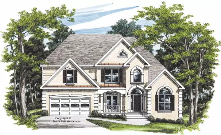 European house plans 85-502 - front exterior, 2,472 sq ft, 4 bed, 3 bath house plans | Monster House Plans