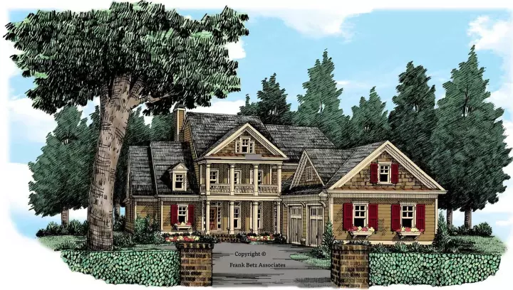 Southern Colonial house plans 85-509 - front exterior, 3,399 sq ft, 4 bed, 3 bath house plans | Monster House Plans