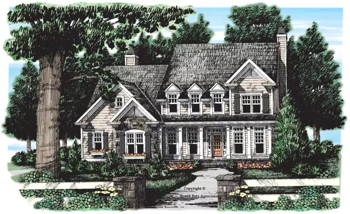 Country house plans 85-516 - front exterior, 2,524 sq ft, 4 bed, 3 bath house plans | Monster House Plans