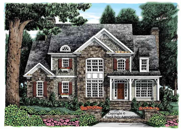 Traditional house plans 85-539 - front exterior, 2,883 sq ft, 4 bed, 3 bath house plans | Monster House Plans