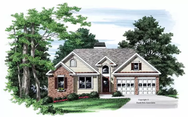 Traditional house plans 85-545 - front exterior, 1,338 sq ft, 3 bed, 2 bath house plans | Monster House Plans