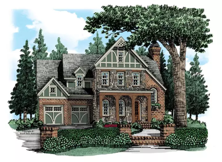 Tudor house plans 85-555 - front exterior, 3,204 sq ft, 4 bed, 4 bath house plans | Monster House Plans