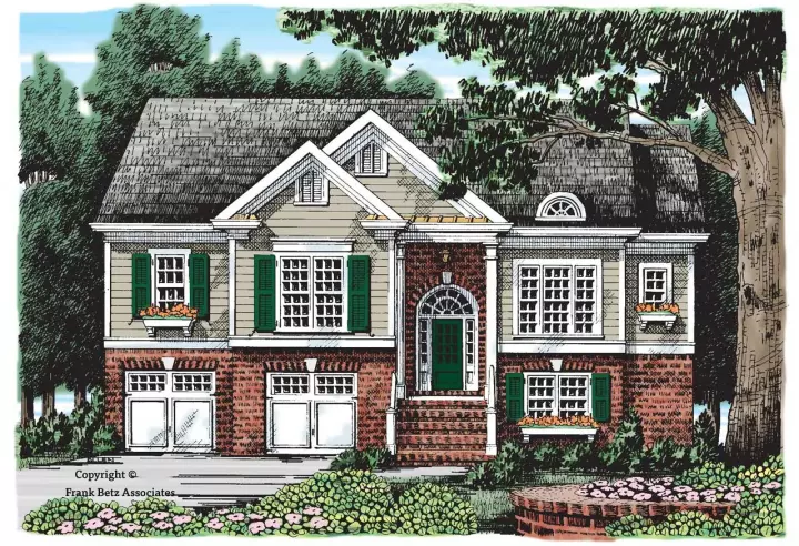 Traditional house plans 85-563 - front exterior, 1,764 sq ft, 3 bed, 2 bath house plans | Monster House Plans