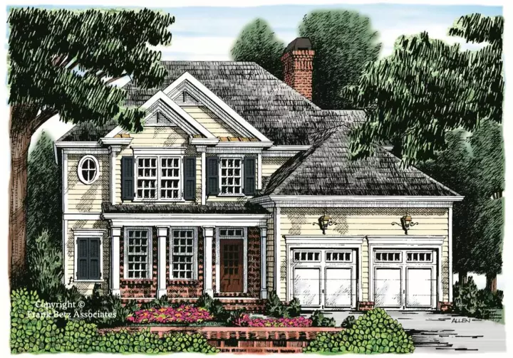 Traditional house plans 85-592 - front exterior, 2,040 sq ft, 4 bed, 2 bath house plans | Monster House Plans